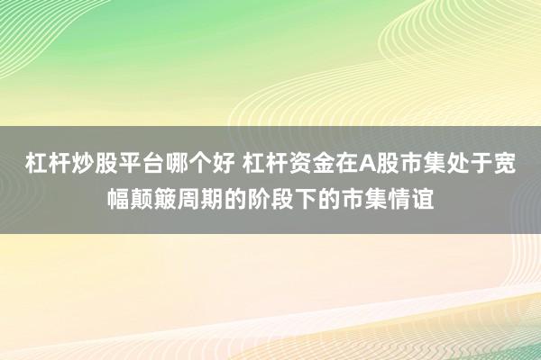 杠杆炒股平台哪个好 杠杆资金在A股市集处于宽幅颠簸周期的阶段下的市集情谊